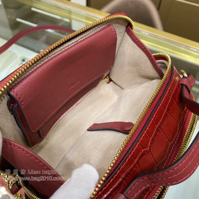 Chloe女包 克洛伊經典C Bag鱷魚壓紋鏈條相機包 Chole手提肩背斜挎包  jjh1230